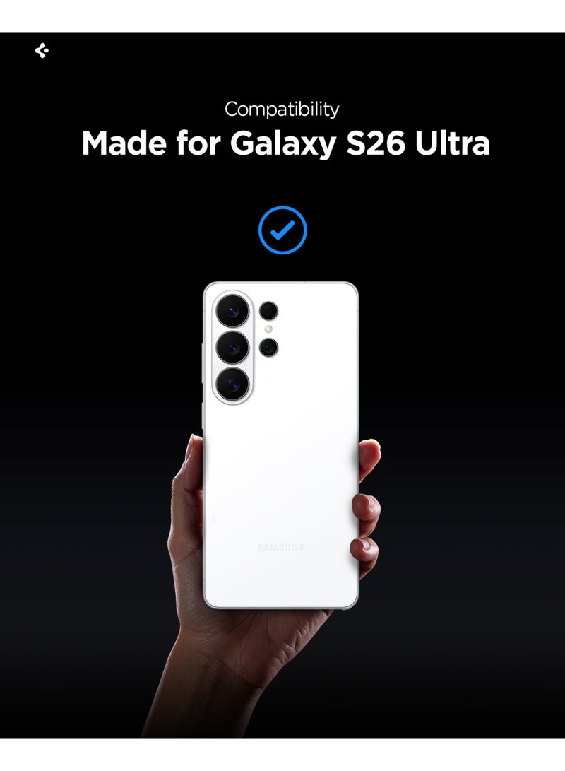 Spigen GLAStR EZ FIT PRO [حزمة 2 مضادة للانعكاس] واقي شاشة مضاد للتوهج من زجاج مقسى لجهاز سامسونج جالاكسي S26 ألترا [تعزيز المتانة بالألمنيوم] مقاومة للصدمات | محاذاة تلقائية - حزمة 2 - Image 2