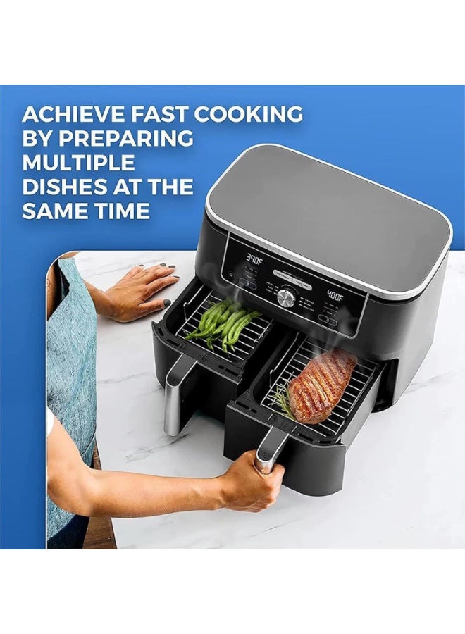 Airfryer Accessories, 2 Hot Air Fryer Accessories, Airfryer Rack and Steaming Rack, Double Layer, Multi-Purpose Air Fryer Accessories with 4 Grill Skewers, Stainless Steel, Stainless Steel - Image 4