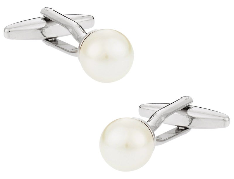 Cuff-Daddy Synthetic Pearl Cufflinks by Cuff-Daddy with Presentation Box - Image 1