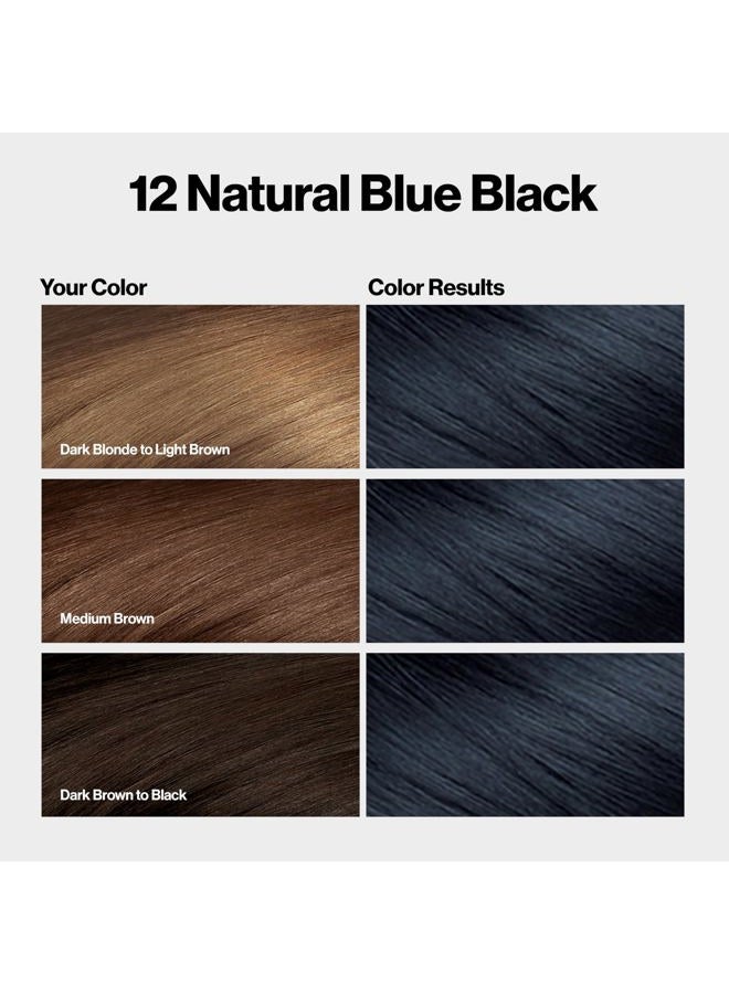 Revlon ColorSilk with Bond Repair Complex, Black Permanent Hair Color, 100% Gray Coverage, Ammonia Free Hair Dye, Vegan Keratin, 12 Natural Blue Black (Pack of 3) - Image 3