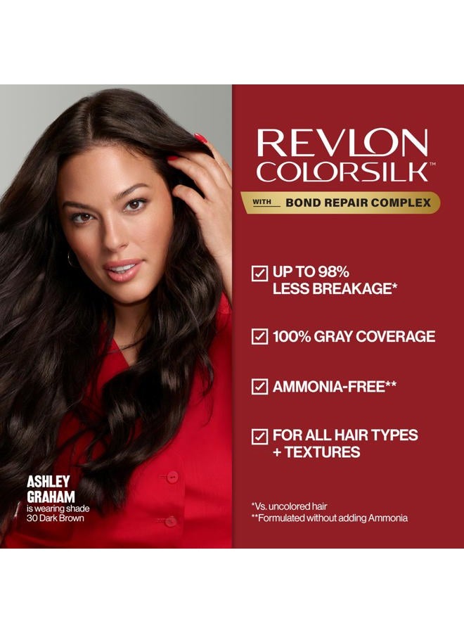 Revlon ColorSilk with Bond Repair Complex, Black Permanent Hair Color, 100% Gray Coverage, Ammonia Free Hair Dye, Vegan Keratin, 12 Natural Blue Black (Pack of 3) - Image 4