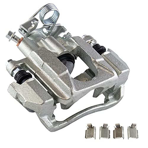 TRQ Rear Brake Pad & Rotor Kit Brake Caliper Brake Hose Brake Pads Brake Rotor Ceramic Premium G-Coated Compatible with 2010-2014 Ford Flex 2013-2015 Taurus Lincoln MKT - Image 5