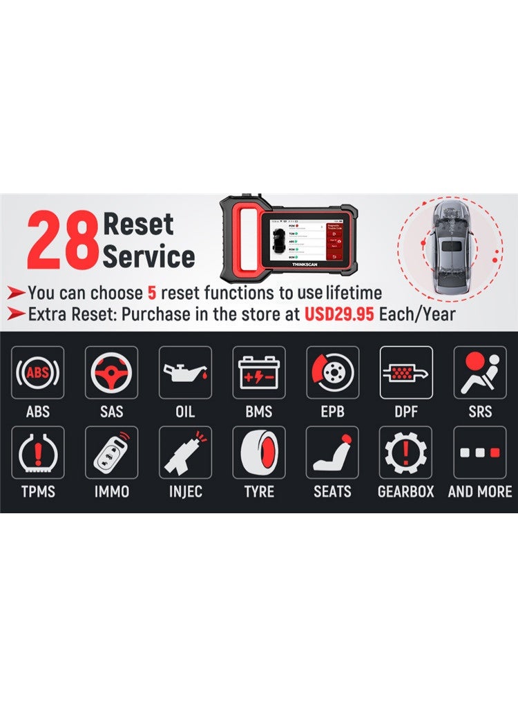 THINKCAR OBD2 Scanner, ThinkScan Plus S7 ABS,SRS,ECM,TCM,BCM,AC,IC System Diagnostic Scan Tool with 5 Special Services Options, Cover 94 Car Brands Code Reader, FCA AutoAuth, Wireless Update - Image 4