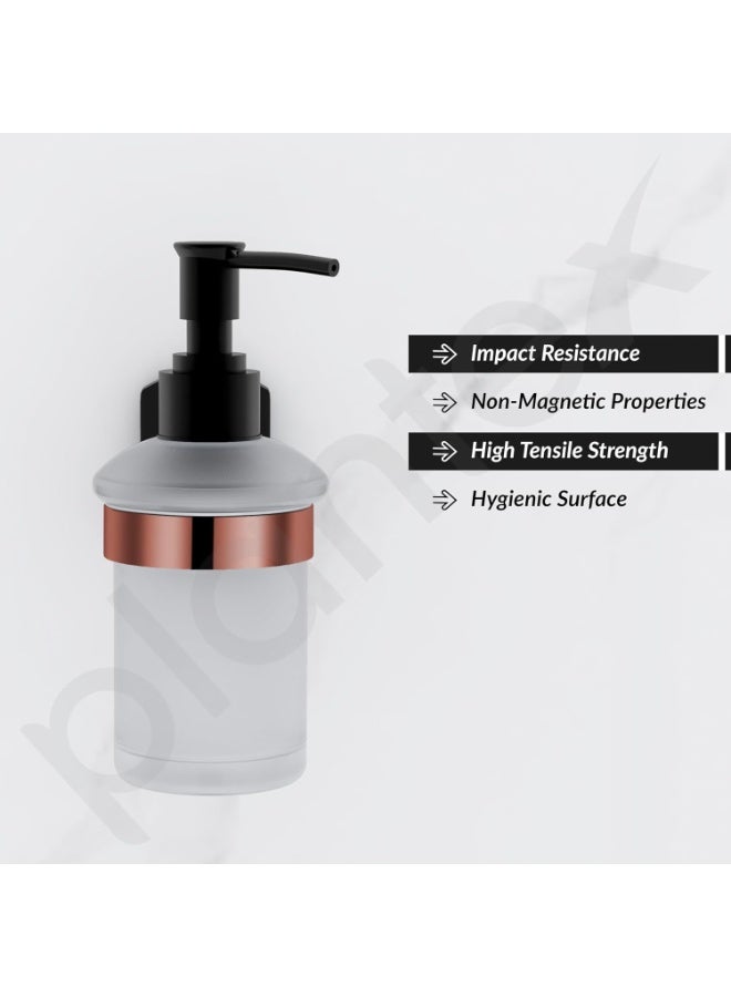 Plantex 304 Grade Stainless Steel Liquid Soap Dispenser/Wall Mounted Dispenser/Bathroom Accessories - Pack of 1 (Parv-Rose Gold & Black) - Image 3