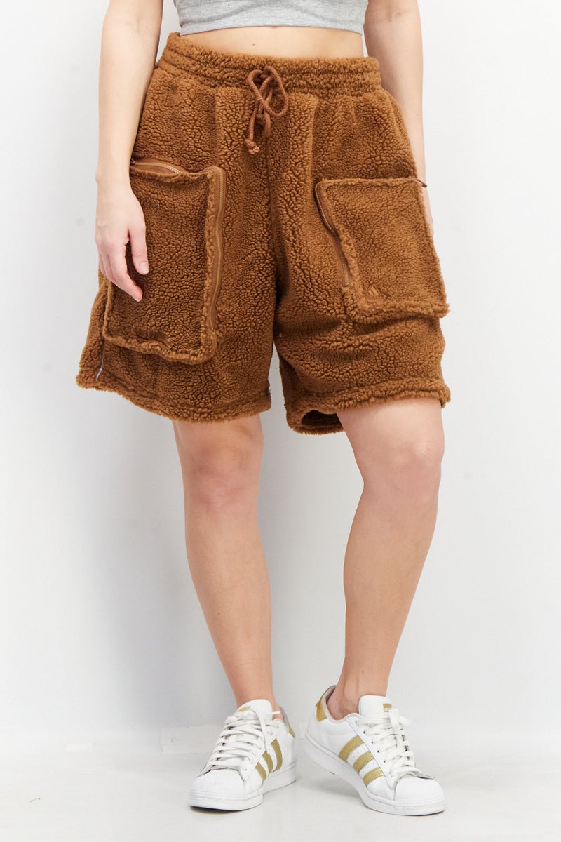 Adidas x Ivy Park Women Sportswear Fit Brand Logo Outdoor Shorts, Brown - Image 1