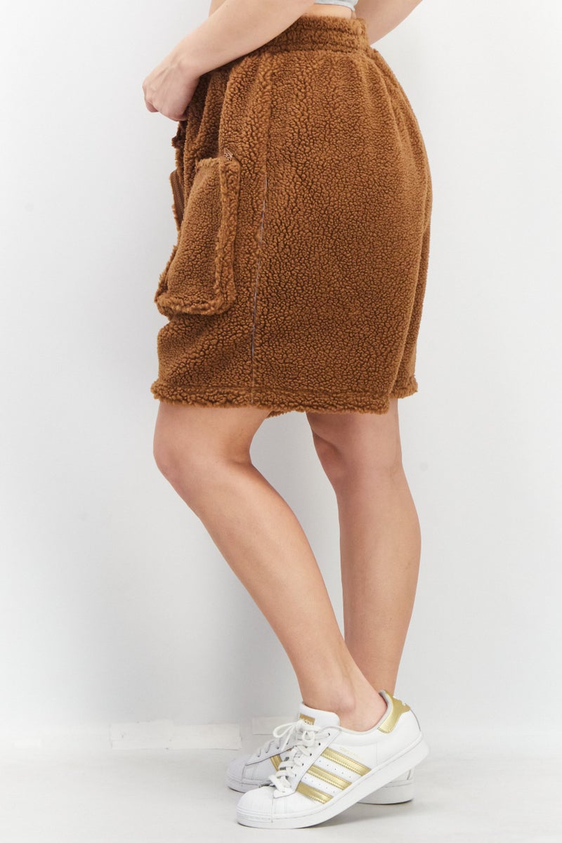 Adidas x Ivy Park Women Sportswear Fit Brand Logo Outdoor Shorts, Brown - Image 2