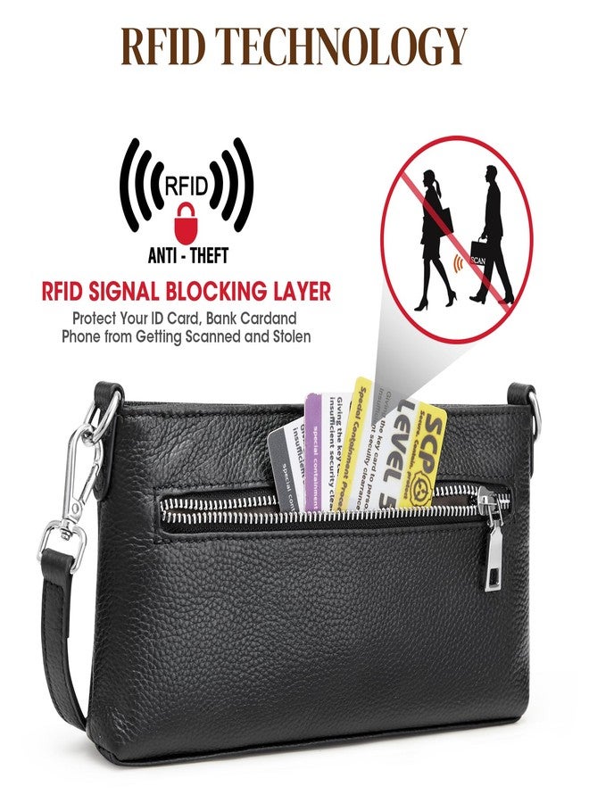 S-ZONE Small Leather Crossbody Bags for Women Phone Purse RFID Wallet Card Slots with Adjustable Strap - Image 5