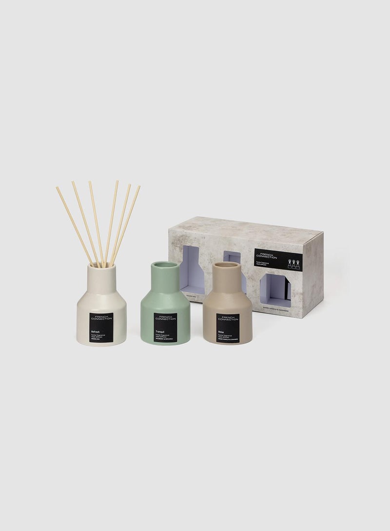 French Connection Stone range Trio of Reed Diffuser Gift Set 3 X 100ML - Image 1