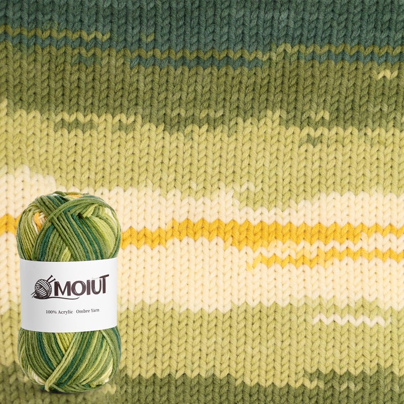 OMoiut 3 Pack Fluffy Variegated Yarn for Crocheting - 100% Acrylic Worsted Weight Yarn 4 - Bulky Ombre Yarns for Crocheting Sock/Scarf/Crafts - Premier Puzzle Yarns 10.5oz/509ydsï¼ˆ3 Green Fieldsï¼‰ - Image 3