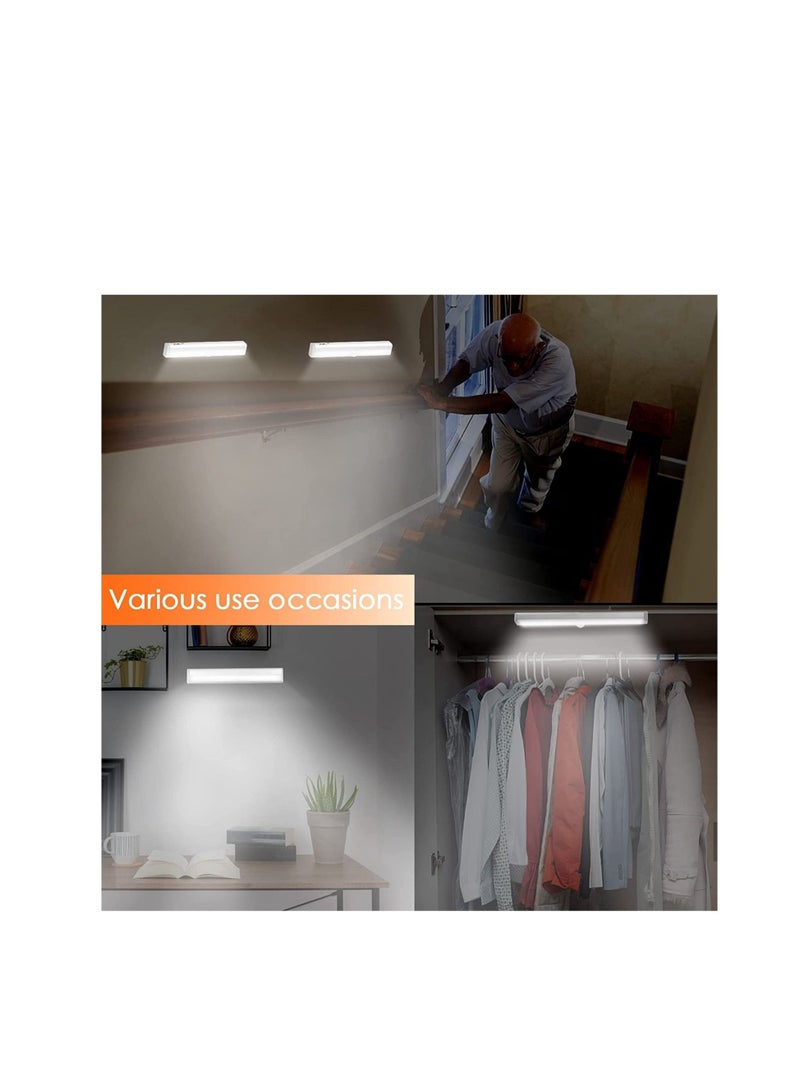 كابتن تيك Motion Sensor LED Lights, 10 LED Battery Operated Motion Light, Stick-On Anywhere Magnetic Night Light Bar for Under Cabinet, Closet, Hallway, Stairway, Wardrobe, Kitchen, Vanity 2PCS - Image 3