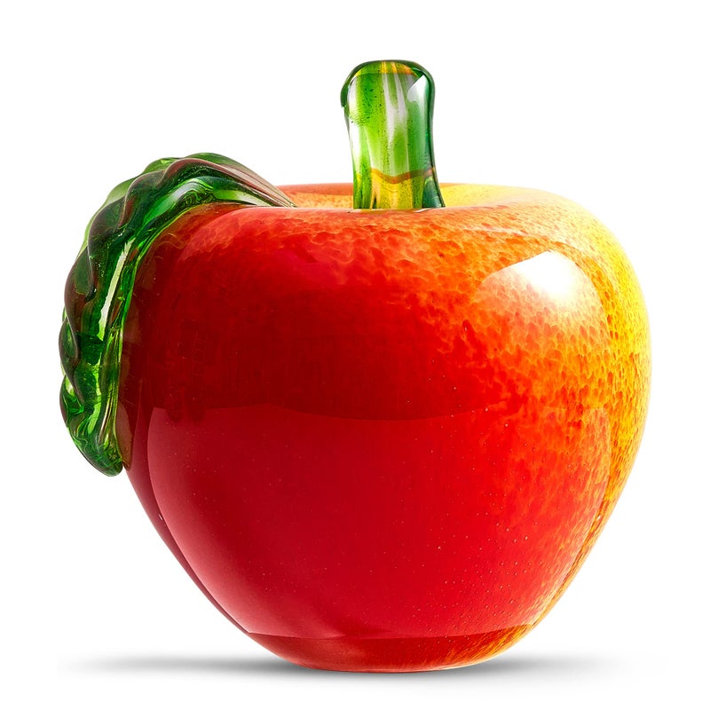 EUSTUMA Hand Blown Art Glass Apple Collectible Figurines,Glass Apple Paperweight,Christmas Eve Gifts,Home Decoration,Office Decoration. - Image 1