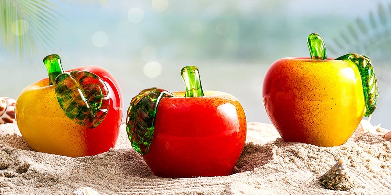 EUSTUMA Hand Blown Art Glass Apple Collectible Figurines,Glass Apple Paperweight,Christmas Eve Gifts,Home Decoration,Office Decoration. - Image 5