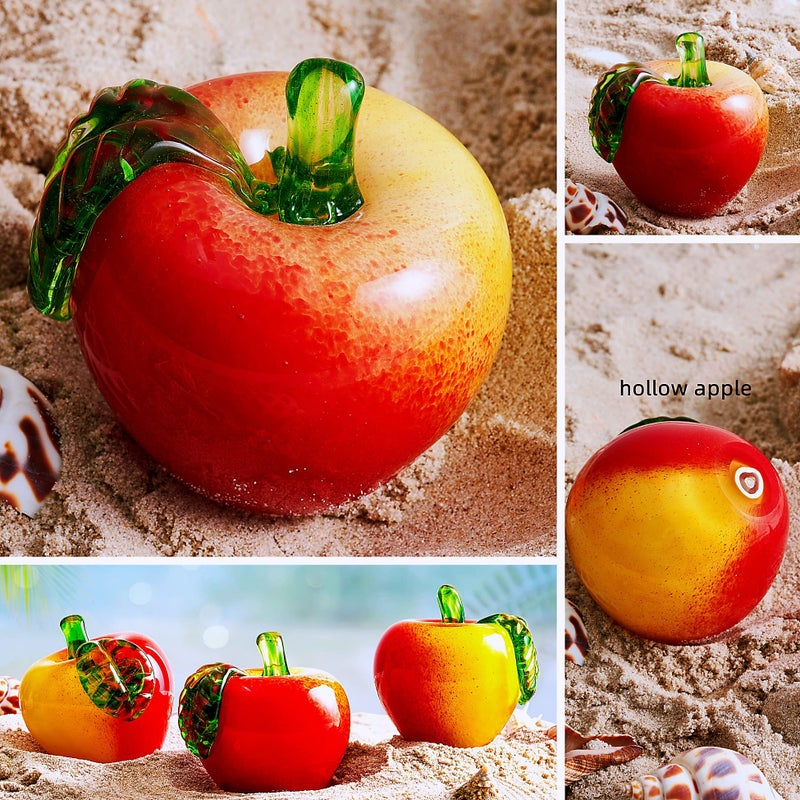 EUSTUMA Hand Blown Art Glass Apple Collectible Figurines,Glass Apple Paperweight,Christmas Eve Gifts,Home Decoration,Office Decoration. - Image 4