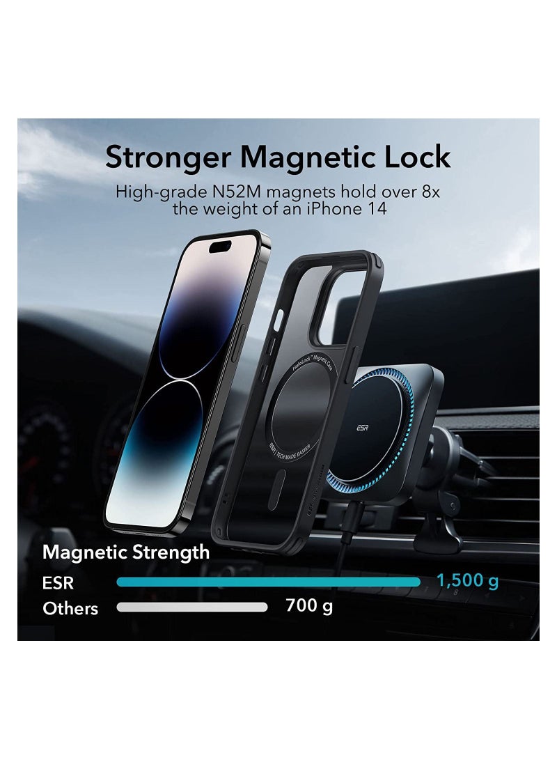 TIGER MagSafe Compatible Case for iPhone 14 Pro – Hybrid Shockproof Protective Cover with Scratch-Resistant Transparent Back, Strong Magnetic Ring, Drop Protection & Slim Grip Design - Image 4