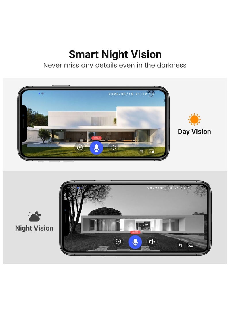 1080P wireless visual doorbell camera, night vision, intelligent AI detection, two-way audio, 2.4GHz Wi-Fi support, including ringtone, battery powered  - Image 4