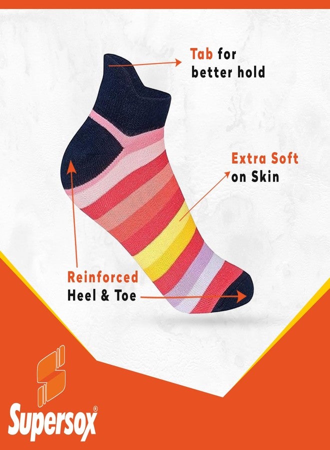 Supersox جوارب نسائية من سوبرسوكس، مضادة للروائح/خالية من الروائح، تسمح بمرور الهواء، مضادة للتقرحات، مصنوعة من قطن ممشط مضغوط، بتصميم رياضي، عبوة من 3 جوارب نسائية مناسبة لليوغا، والنزهات، والجري، والرياضة، والنادي الرياضي، عبوة من 3 - Image 3