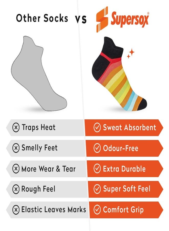 Supersox جوارب نسائية من سوبرسوكس، مضادة للروائح/خالية من الروائح، تسمح بمرور الهواء، مضادة للتقرحات، مصنوعة من قطن ممشط مضغوط، بتصميم رياضي، عبوة من 3 جوارب نسائية مناسبة لليوغا، والنزهات، والجري، والرياضة، والنادي الرياضي، عبوة من 3 - Image 5