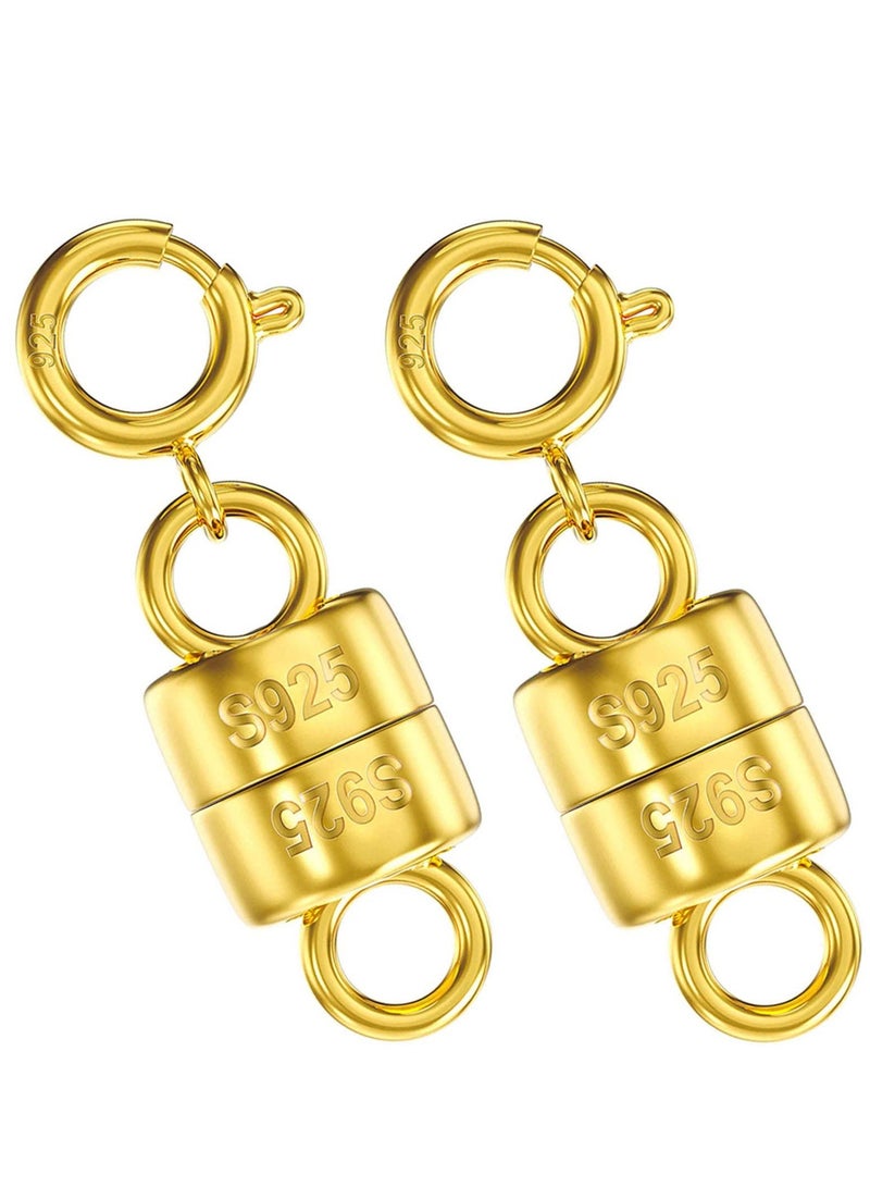 SYOSI Sterling Silver Necklace Clasps and Closures, Converters Jewelry Clasps for Bracelet Necklaces Chain, Gold and Silver Plated Jewelry Making Necklace Clasp for Small Necklace Bracelet - Image 1