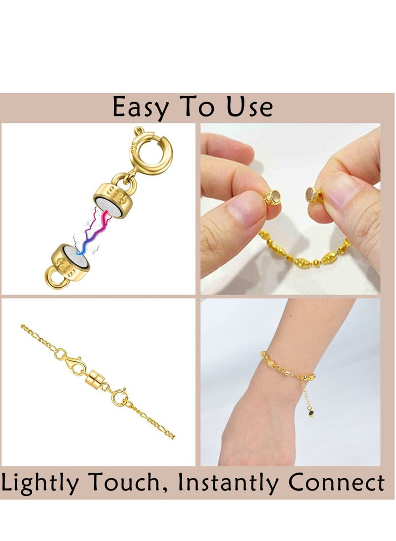 SYOSI Sterling Silver Necklace Clasps and Closures, Converters Jewelry Clasps for Bracelet Necklaces Chain, Gold and Silver Plated Jewelry Making Necklace Clasp for Small Necklace Bracelet - Image 4