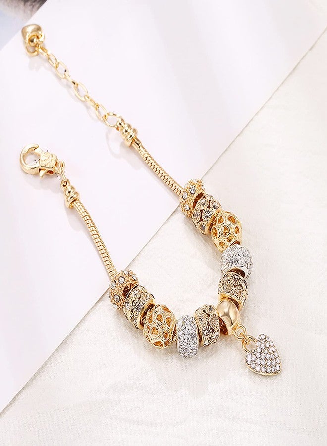Peora Gold Plated Cubic Zirconia Studded Openable Charm Bracelet Stylish Fashion Jewellery Gift for Girls & Women - Image 3