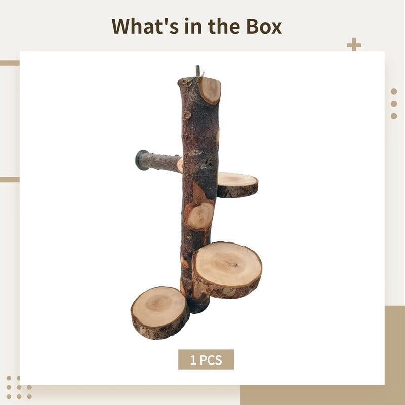 Pet Toy Stand, Safe Climbing Vertical Design with 3 Wooden Platforms, Chinchilla Rotating Jumping Platform, Pet-Friendly, for Small Pets Such As Flying Squirrels, Chinchillas, and Squirrels - Image 3