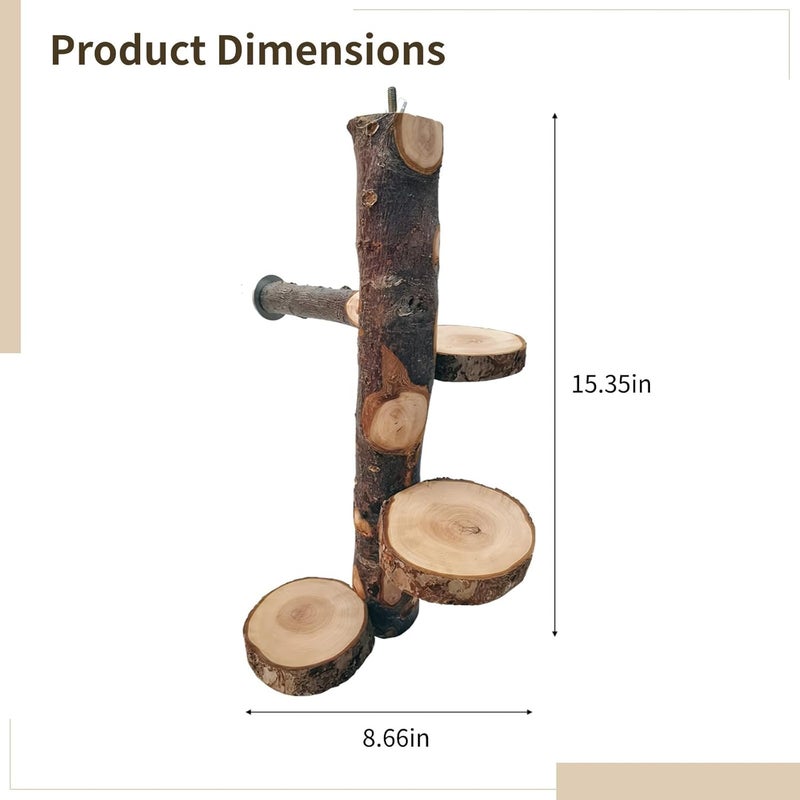 Pet Toy Stand, Safe Climbing Vertical Design with 3 Wooden Platforms, Chinchilla Rotating Jumping Platform, Pet-Friendly, for Small Pets Such As Flying Squirrels, Chinchillas, and Squirrels - Image 2