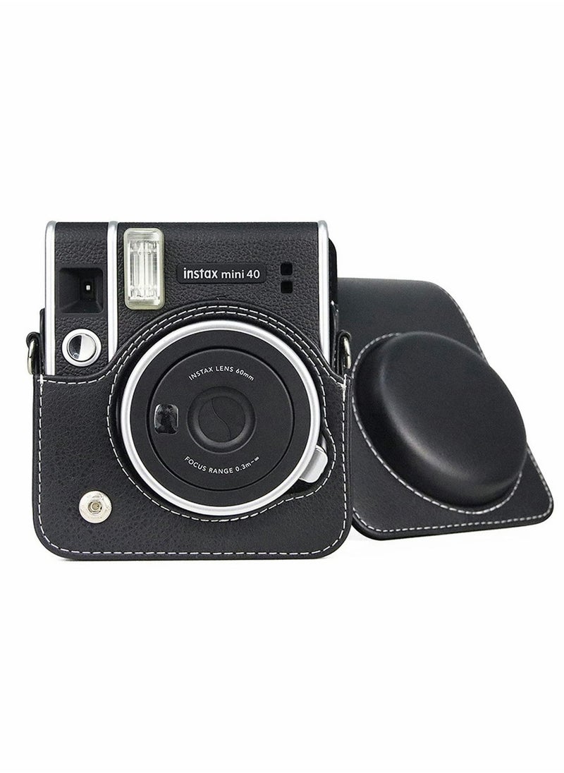 Camera Case for Mini 40， Instant Camera Protective Case Compatible with Instax Mini 40 Instant Film Camera (Black) - Image 1