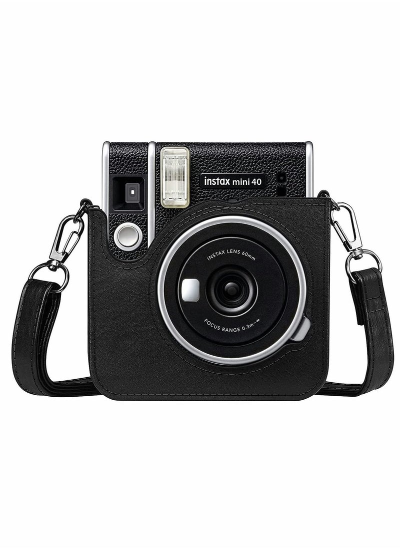 Camera Case for Mini 40， Instant Camera Protective Case Compatible with Instax Mini 40 Instant Film Camera (Black) - Image 4