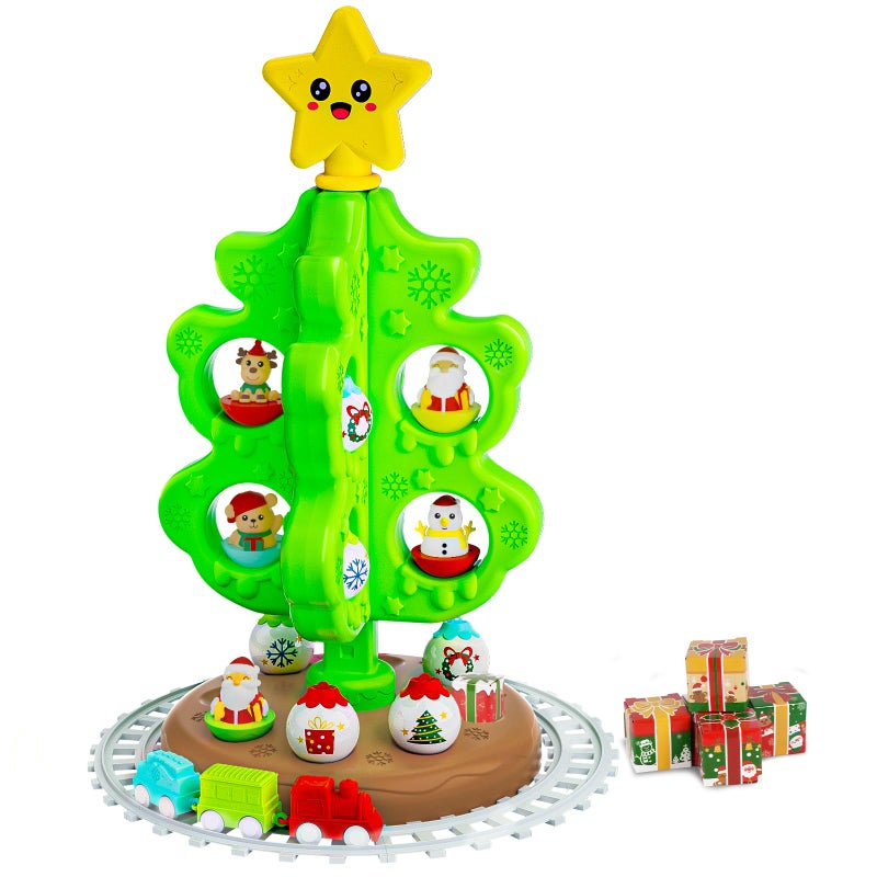 Handwell My First Christmas Tree for Toddlers Kids Christmas Tree Toy Set with DIY Train SetTracks18 Colorful Decorations Sensory Developmental for Little One Xmas Birthday Gifts for Boys Girls - Image 2