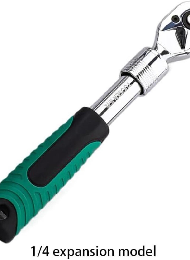 GGOOT High Carbon Steel Quick Release Ratchet Wrench For Auto Repair Socket With High Hardness And High Twist Hardware Tool, 1/4Expansion payment - Image 4