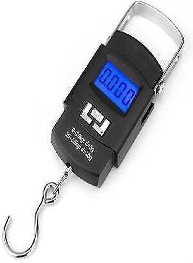 Weight Machine for Luggage, Wait Machine, Luggage Wighing Scale, Digital Weighing Scale, Bag Weighing Scale for Luggage, Electronic Portable Fishing Hook Type Digital LED Screen, 50 kg (Black) Vcx-220 - Image 1