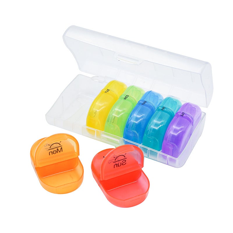 Food Grade Medicine Box With 7 Days 14 Grid Medicine Box Pp Plastic Tablets Sealed Storage Week Morning And Evening Medicine Box - Image 1