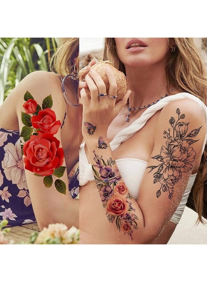 ملصقات تاتو مؤقتة ثلاثية الأبعاد كبيرة الحجم للنساء 15 ورقه - Image 2