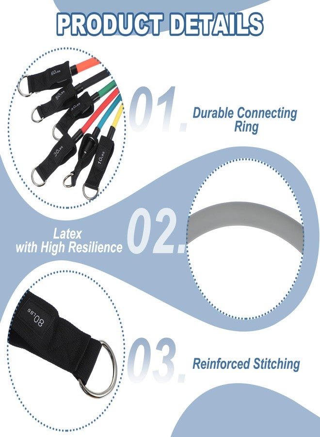 PATIKIL Resistance Tube Bands, 70 lbs Stackable Single Resistance Band Exercise Band Stretch Band for Working Out Man Home, Grey - Image 3