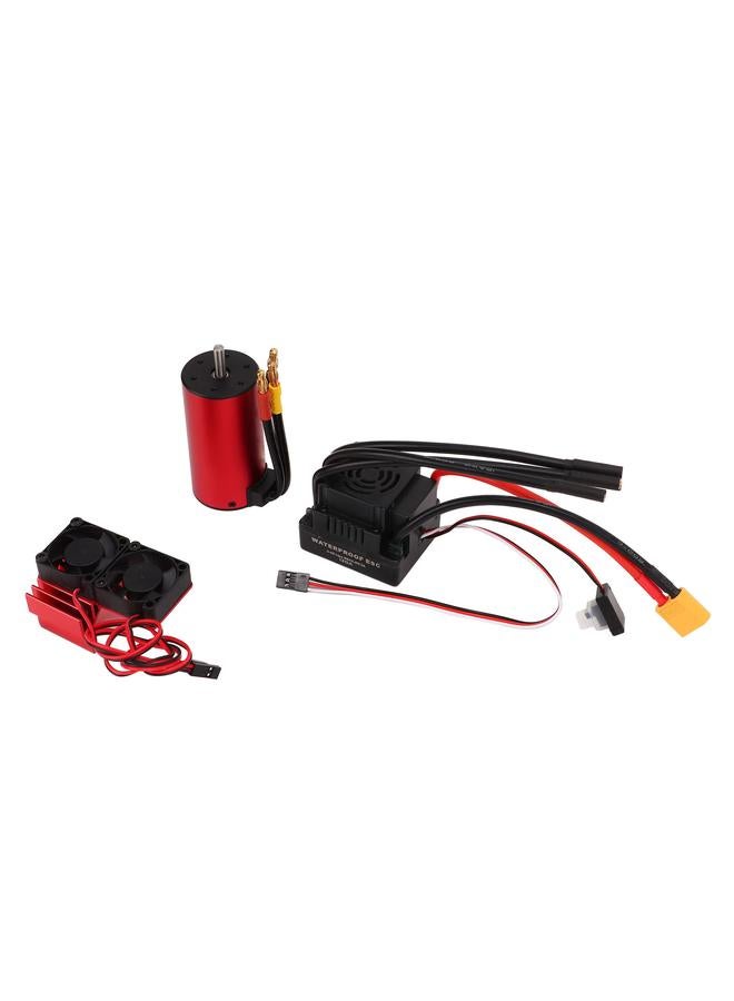 RC Brushless Motor Set 2150KV with 120A Brushless ESC XT60 Shaped Plug Dual Fan Heat Sink For Traxxas 1/8 RC Crawler