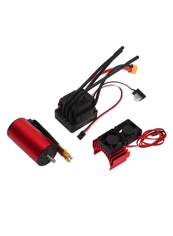 RC Brushless Motor Set 2150KV with 120A Brushless ESC XT60 Shaped Plug Dual Fan Heat Sink For Traxxas 1/8 RC Crawler