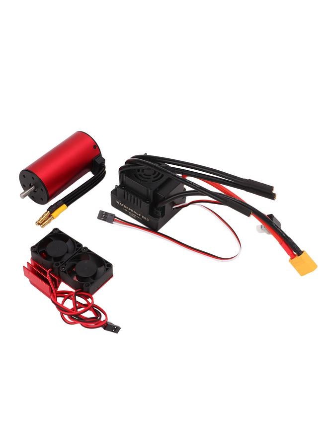 RC Brushless Motor Set 2150KV with 120A Brushless ESC XT60 Shaped Plug Dual Fan Heat Sink For Traxxas 1/8 RC Crawler