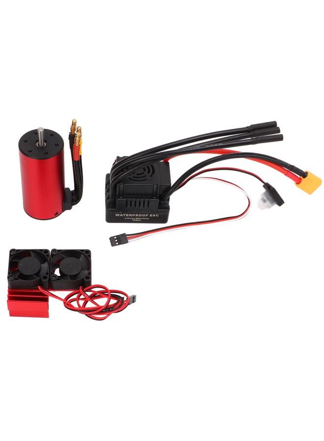 RC Brushless Motor Set 2150KV with 120A Brushless ESC XT60 Shaped Plug Dual Fan Heat Sink For Traxxas 1/8 RC Crawler