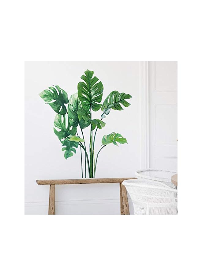 S-TOP Leaf Wall Decals Monstera Leaf Tropical Plants Wall Stickers for Living Room, Palm Leaf Wall Posters Natural Green Plants Art Murals Vinyl Wallpaper for Bedroom Nursery Office - Image 4