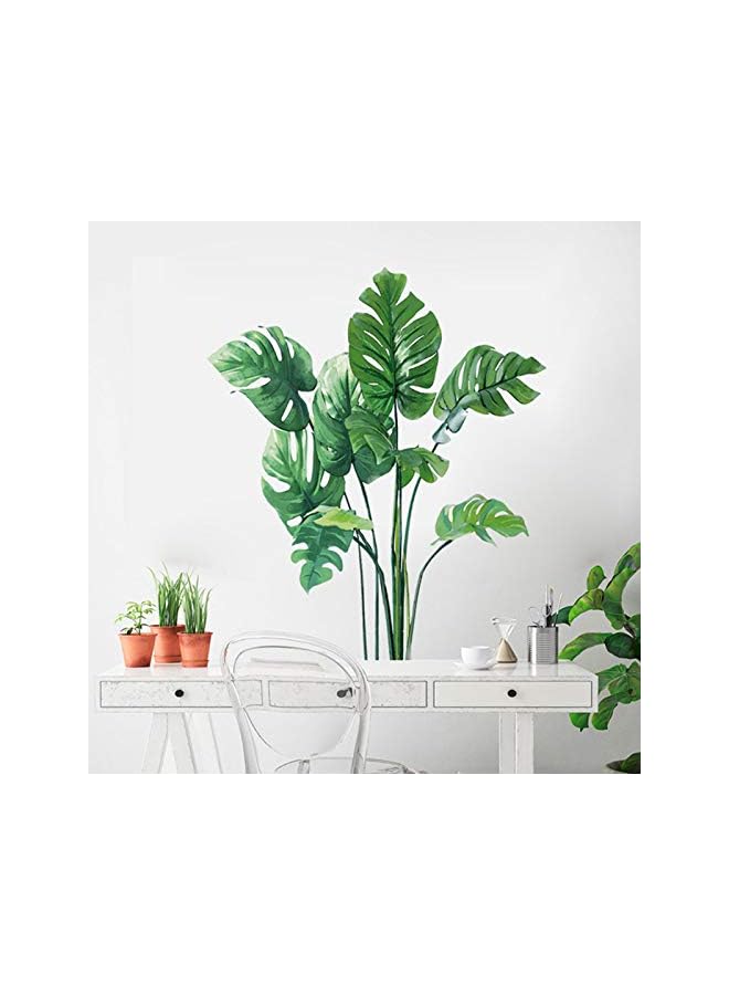 S-TOP Leaf Wall Decals Monstera Leaf Tropical Plants Wall Stickers for Living Room, Palm Leaf Wall Posters Natural Green Plants Art Murals Vinyl Wallpaper for Bedroom Nursery Office - Image 2