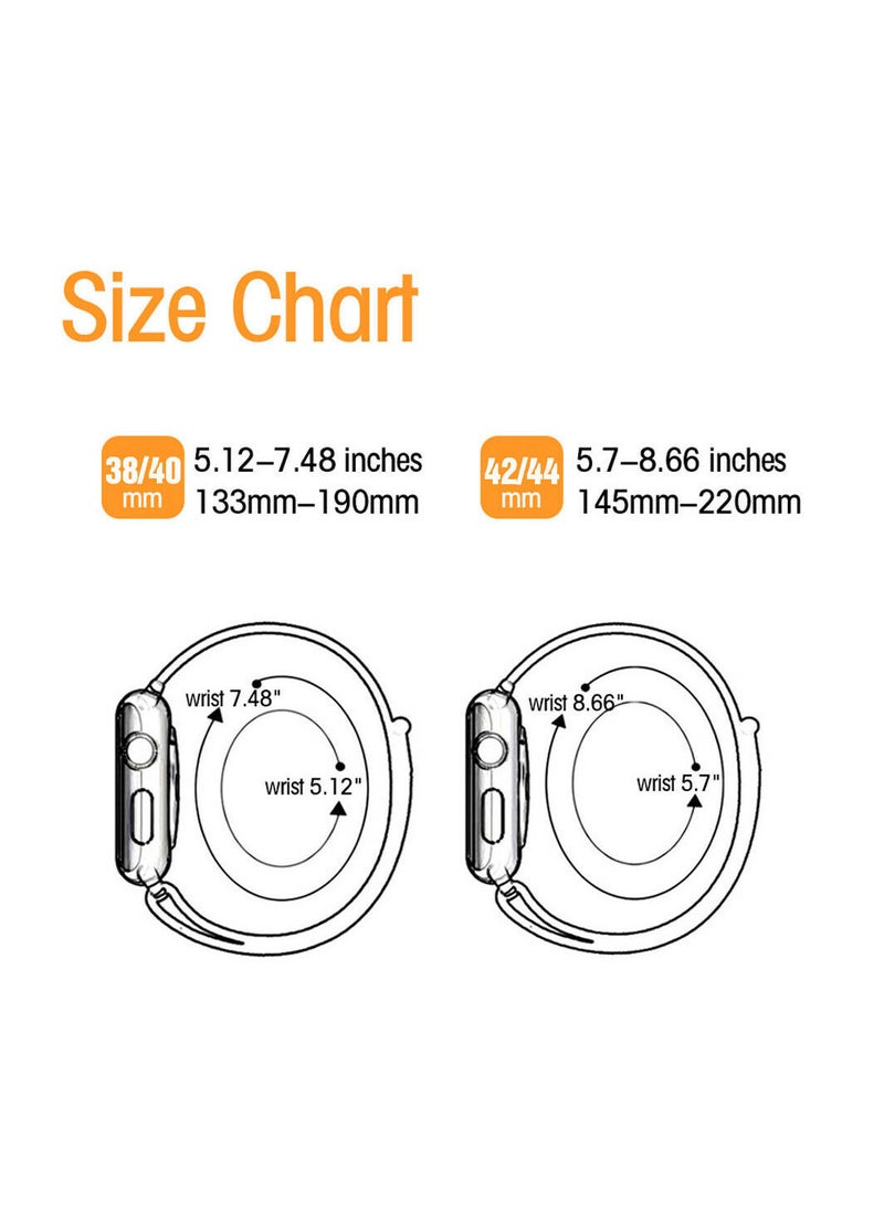 YOMNA - Nylon Sport Loop Band Strap 40/44/41/45mm For Apple Watch Series Electric Pick Strap with Indigo Strap(set of 2) - Image 1