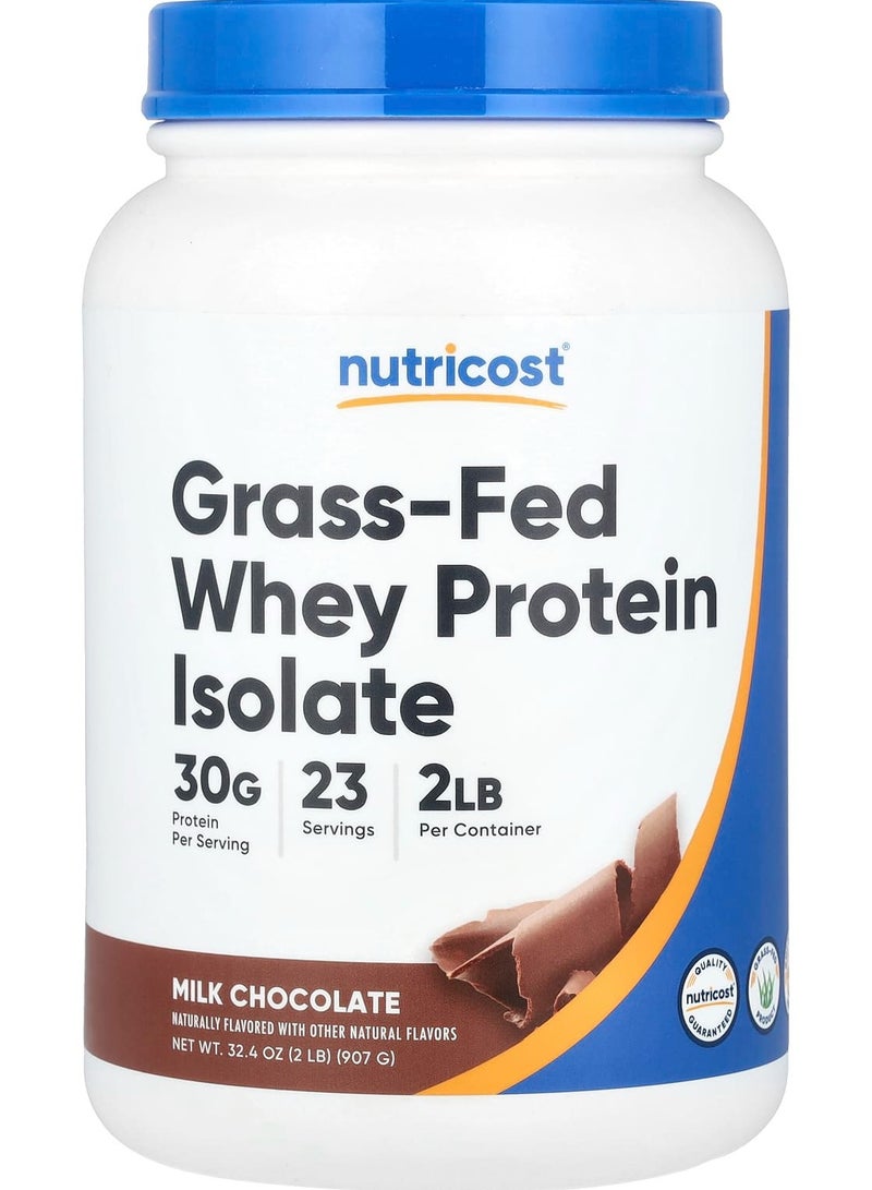 Grass-Fed Whey Protein Isolate, Milk Chocolate, 2 lb (907 g)