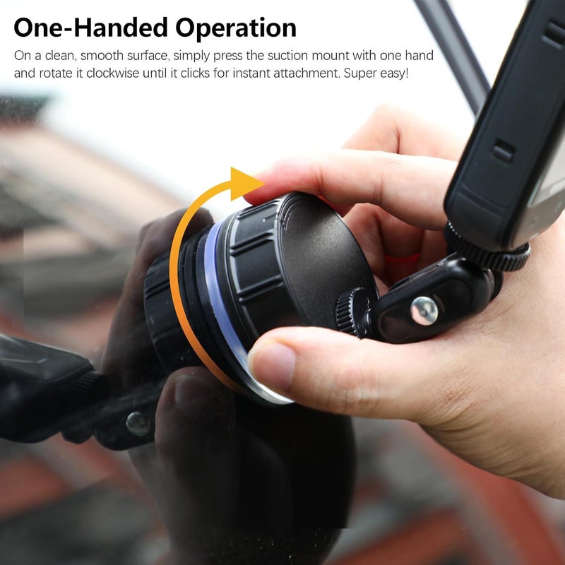 AMAZEAR Suction Cup Holder for DJI OSMO Pocket 3/4 Osmo Action 6/5 Pro/4, Clip for Mobile Phone Holder, Mobile Phone POV Holder Stand Quick Lock for Glass, Tiles, Magnetic Holder - Image 3