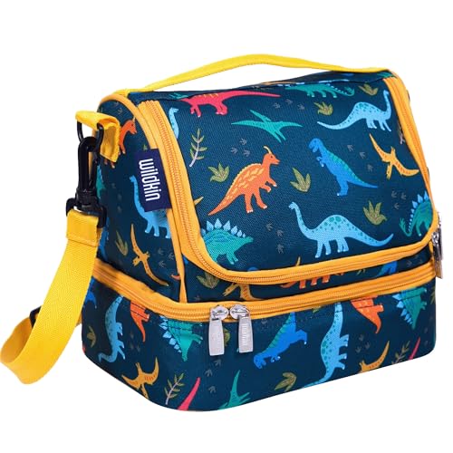 Wildkin Two Compartment Insulated Lunch Bag for Kids – School & Travel Ready - Jurassic Dinosaurs - Image 1