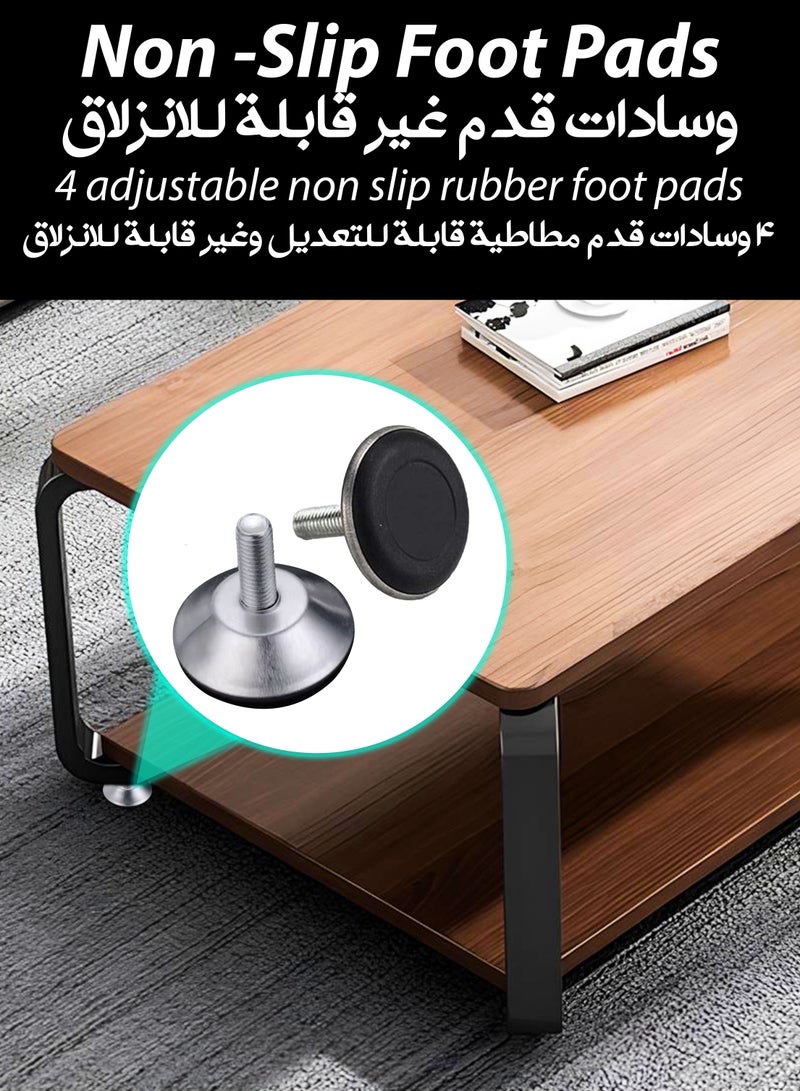 دي بلو طاولة قهوة مستطيلة فاخرة بطبقتين بتصميم رخامي أبيض صناعي مودرن – طاولة وسط أنيقة للمشروبات والكنبة مع قاعدة من الفولاذ الذهبي، مناسبة لغرفة المعيشة، المكتب، الاستقبال، المطعم، بهو الفندق، غرفة النوم، المنزل، الحديقة الخارجية، أو فناء المنزل – طاولة شاي بتصميم عصري مع رف تخزين سفلي – المقاس: 100×50×43 سم - Image 5