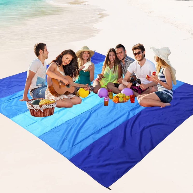 WIWIGO Beach Blanket, Sandproof Beach Mat 120in X 108in for 2-8 Adults Waterproof Quick Drying Outdoor Picnic Mat for Travel, Camping, Hiking - Image 5