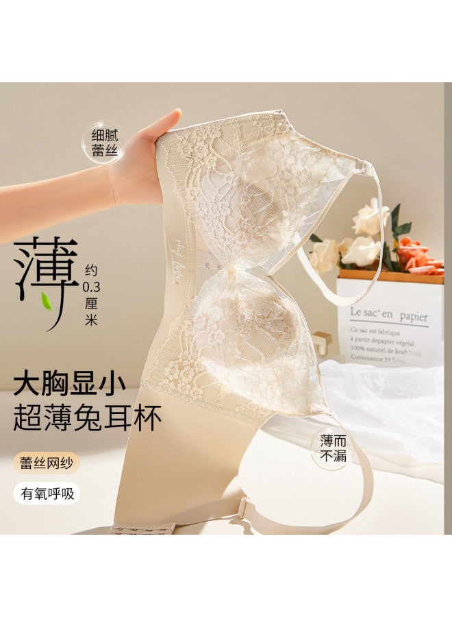 Fenton French Lace "bunny Ear Cup Underwear - Women's Push-up Bra With Anti-sagging Design, Thin & Breathable For Spring/summer 2025 - Image 2