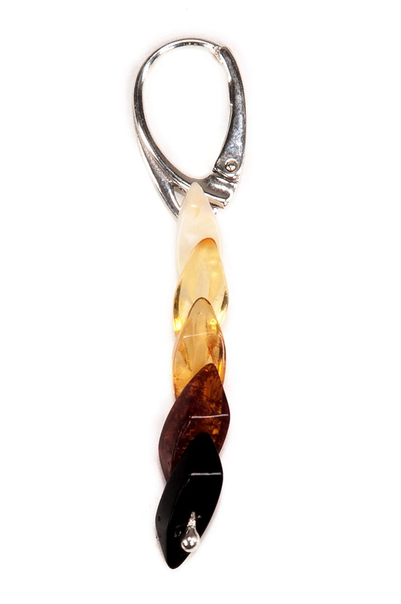 AMBERAGE Baltic Amber Earrings â€“ Handmade Genuine Amber Jewelry with Leverback Closure â€“ Natural Gradient from Milky to Cherry Amber â€“ Made in Lithuania with Certificate & Pouch - Image 5