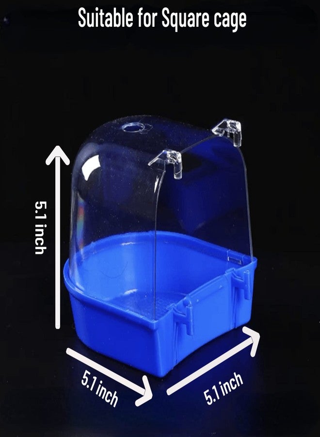 Barn Eleven Bird Bath Cage, Cleaning Pet Supplies Bird Bathtub with Hanging Hooks Come with Free Water Injector for Parrots Spacious Parakeets Portable Shower for Most Birdcage Random Color (S for Square cage) - Image 2