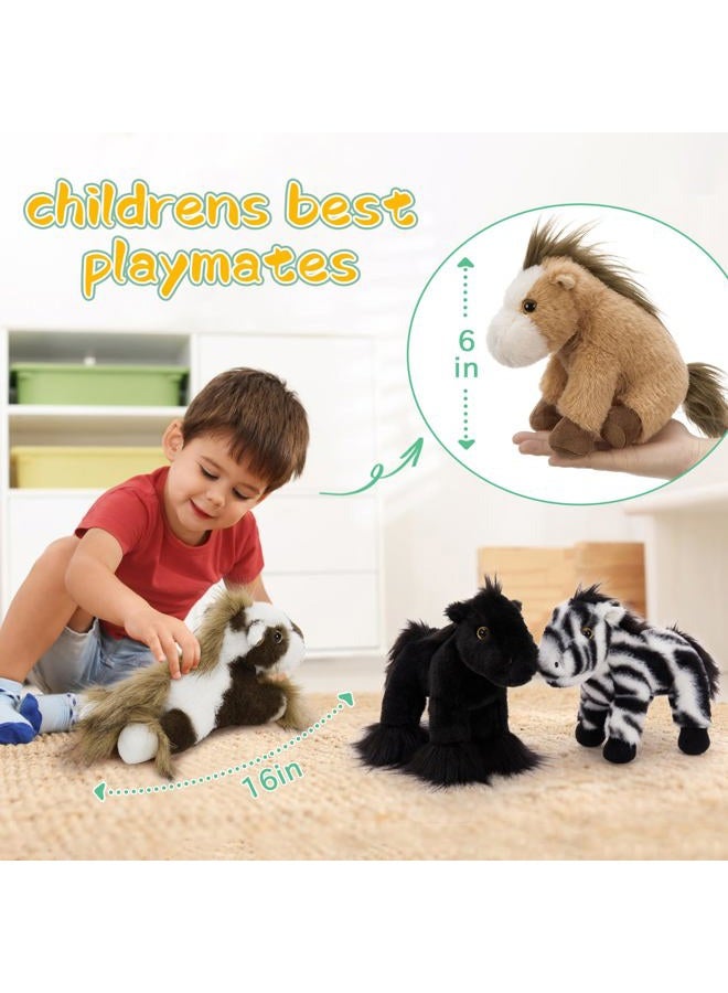 MaoGoLan 4 Pcs Horse Stuffed Animal Set,10" Pony Plushies for Party Favor, Pony Stuffed Animal Bulk for Kids,4 Pack Soft Horse Toys for Christmas Birthday Gifts - Image 4